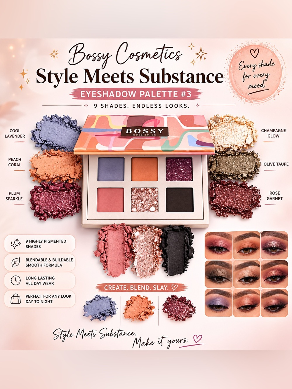 ✨ Bossy Cosmetics “Style Meets Substance” Eyeshadow Palette #3 ✨